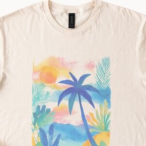 Tropical Star Flower Graphic Tee Vibrant Botanical Art